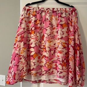 Floral Pink and Orange Women's Shirt